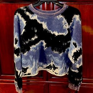 Tie Dye Sweatshirt Crop Top